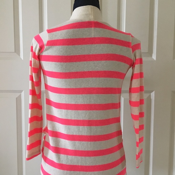 SOLD! poof girl knit sweater cardigan pink white - Picture 5 of 8